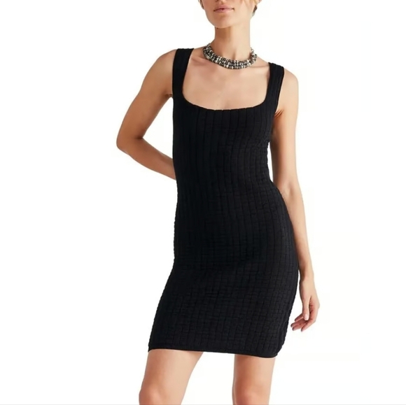 FREE PEOPLE Beach Short N Sweet Sweater Minidress - Black. Size Med NWT - Picture 4 of 13